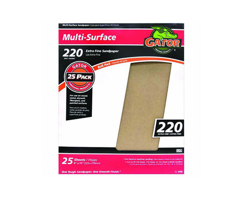 9"x11" Extra Fine Sandpaper - 220 Grit