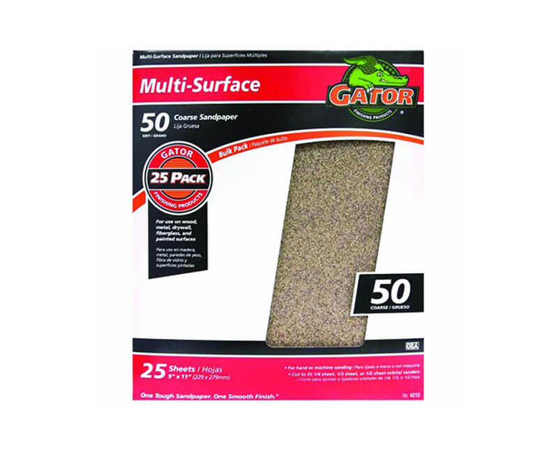 9"x11" Coarse Sandpaper - 50 Grit