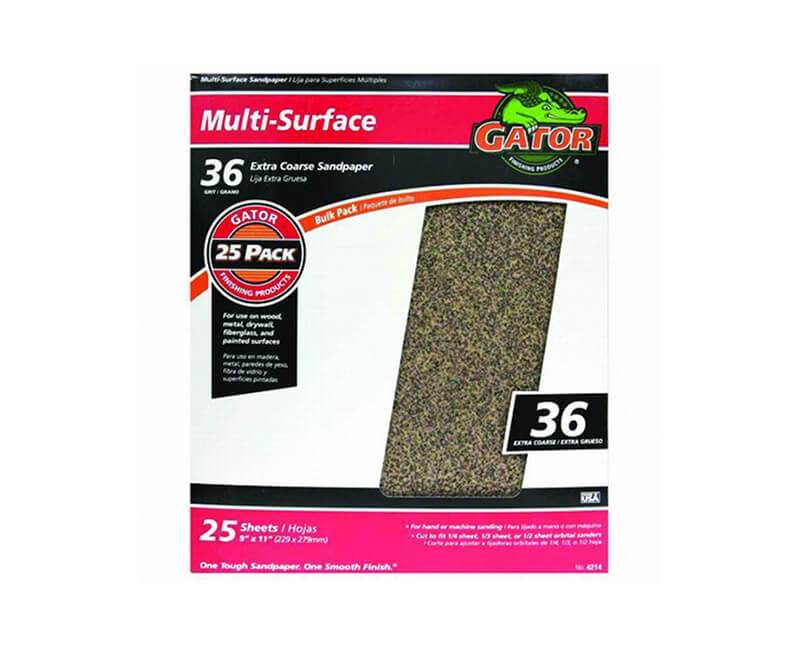 9"x11" Extra Coarse Sandpaper - 36 Grit