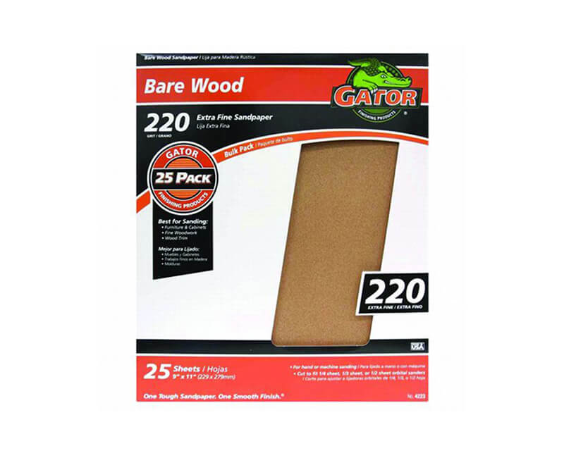 9"x11" Extra Fine Garnet Sandpaper - 220 Grit