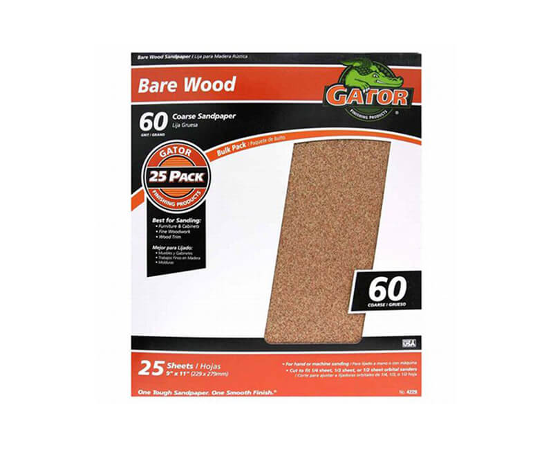 9"x11" Coarse Garnet Sandpaper - 60 Grit