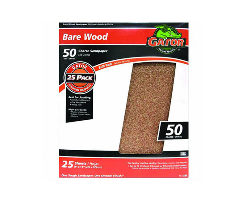 9"x11" Coarse Garnet Sandpaper - 50 Grit