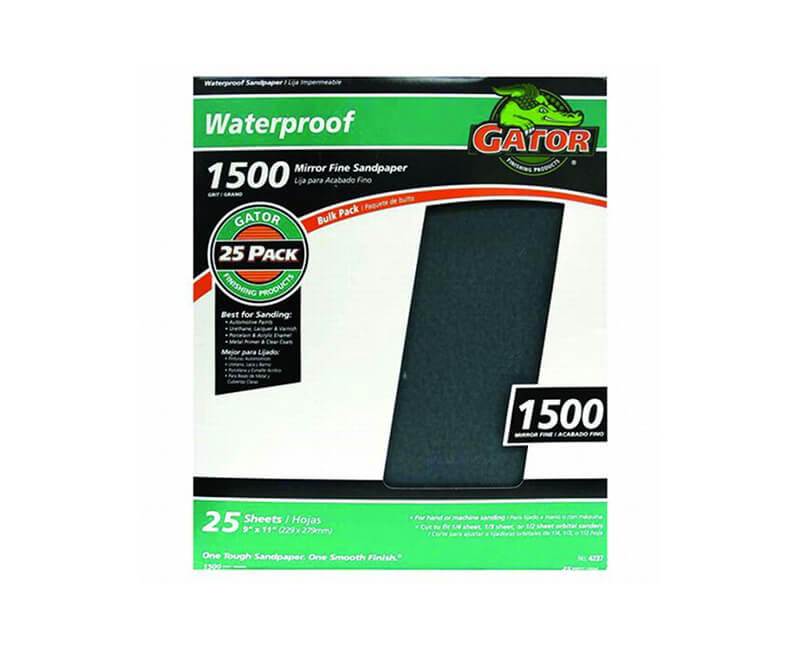 9"x11" Mirror Fine Waterproof Sandpaper - 1500 Grit