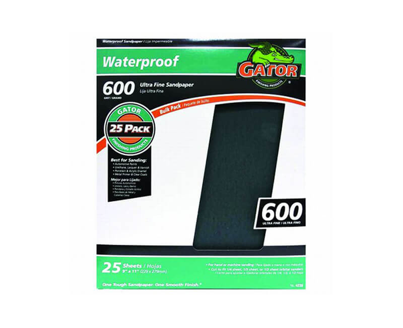 9"x11" Ultra Fine Waterproof Sandpaper - 600 Grit