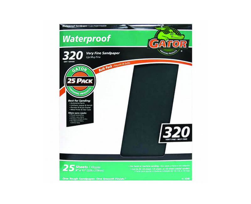 9"x11" Very Fine Waterproof Sandpaper - 320 Grit