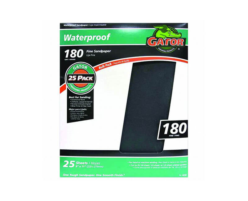 9"x11" Extra Fine Waterproof Sandpaper - 180 Grit