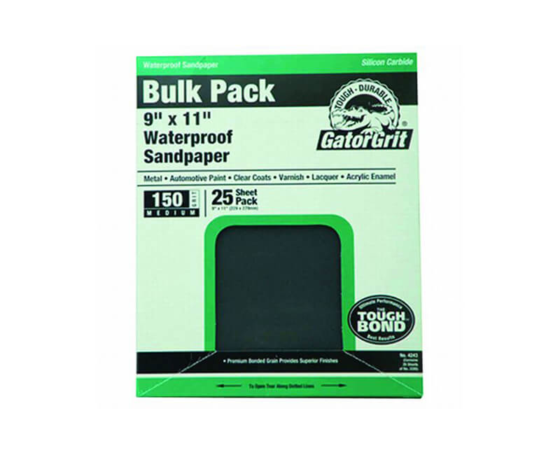 9"x11" Medium Waterproof Sandpaper - 150 Grit