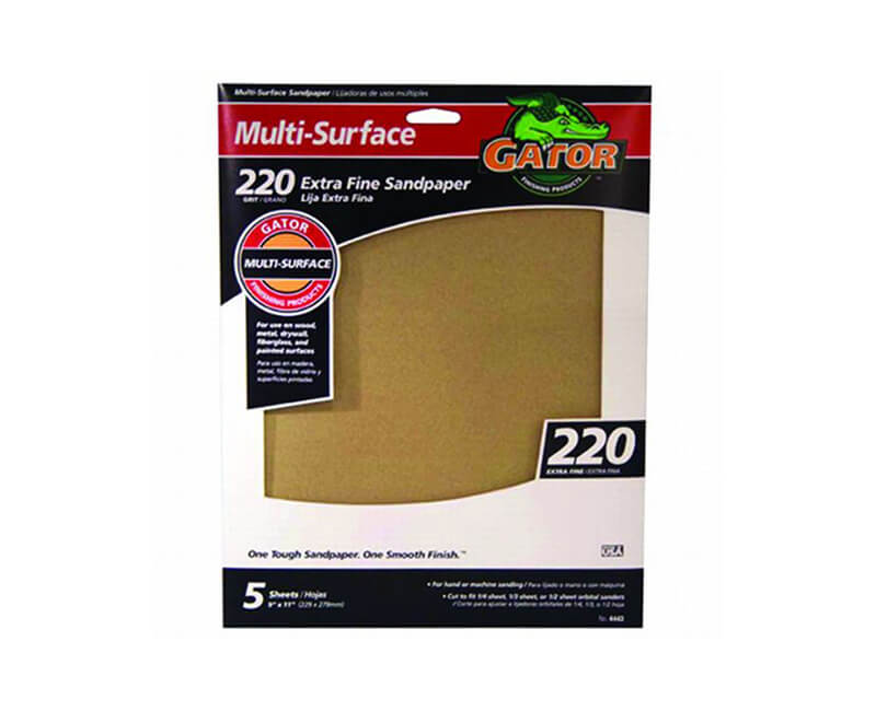 9"x11" Extra Multi-Surface Sandpaper - 220 Grit