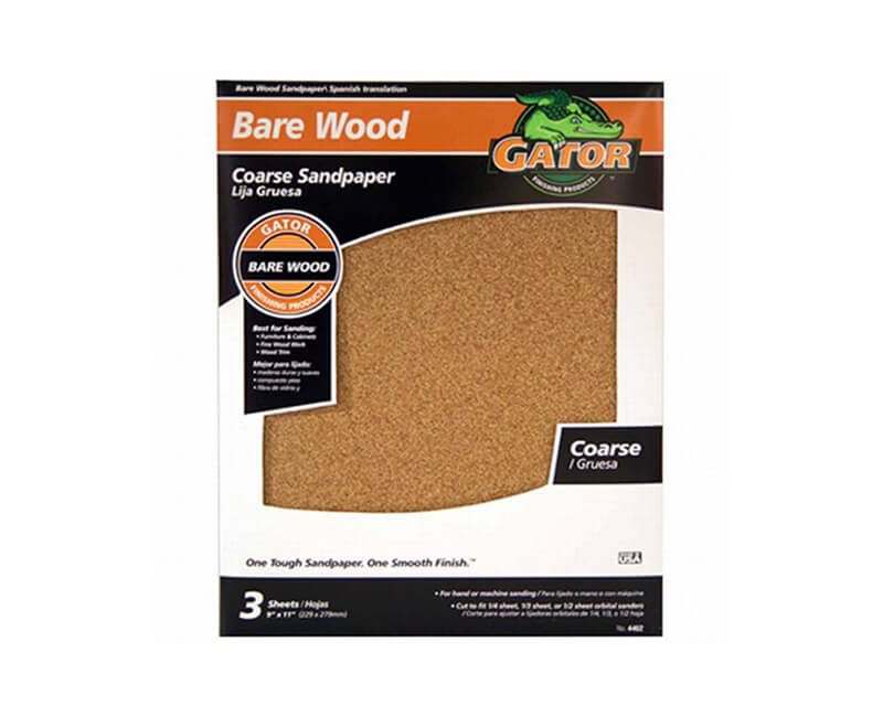 9"x11" Coarse Garnet Sandpaper - 60 Grit 3 Pack