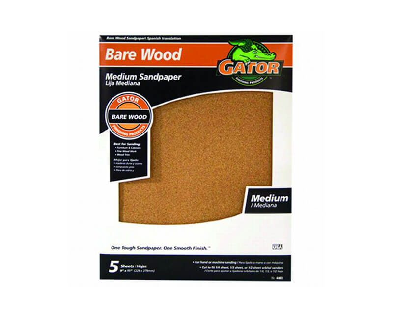 9"x11" Medium Garnet Sandpaper - 100 Grit 5 Pack