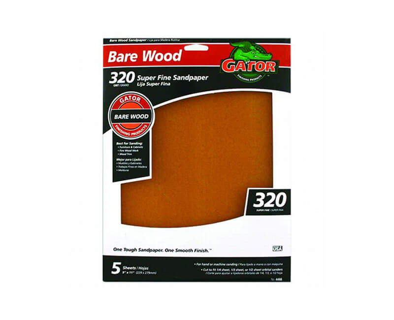 9"x11" Super Fine Garnet Sandpaper - 320 Grit 5 Pack