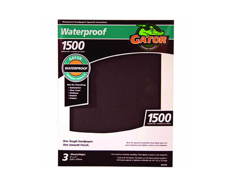 9"x11" Mirror Fine Waterproof Sandpaper - 1500 Grit