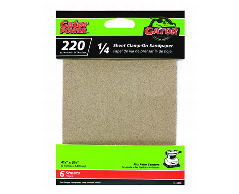 4 1/2"x5 1/2" Aluminum Oxide Sandpaper - 220 Grit