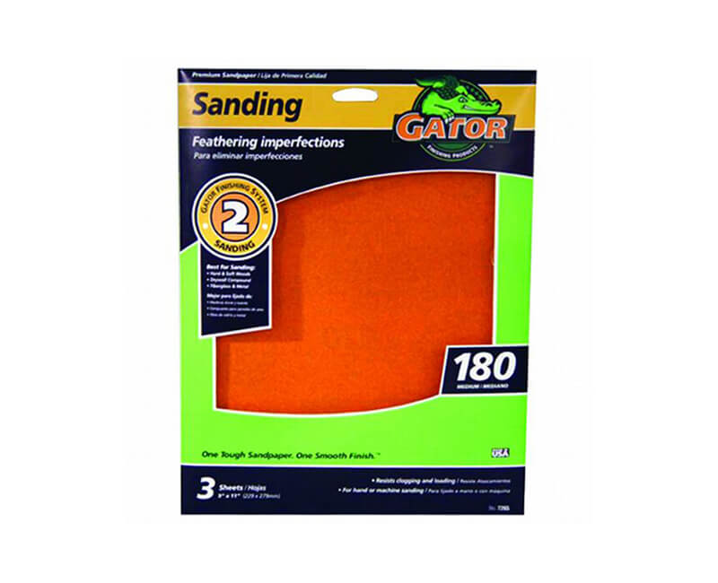 9"x11" Medium Premium Sandpaper - 180 Grit