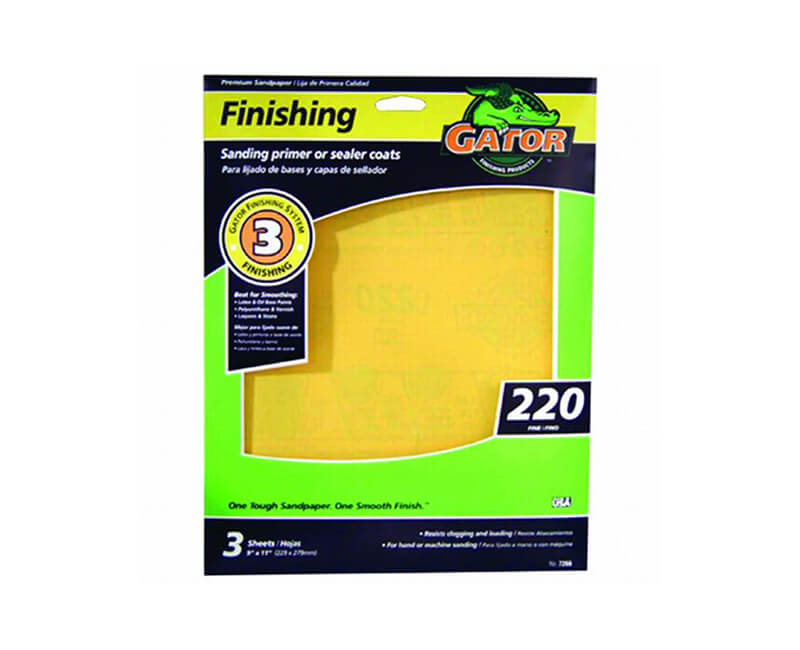 9"x11" Fine Premium Sandpaper - 220 Grit