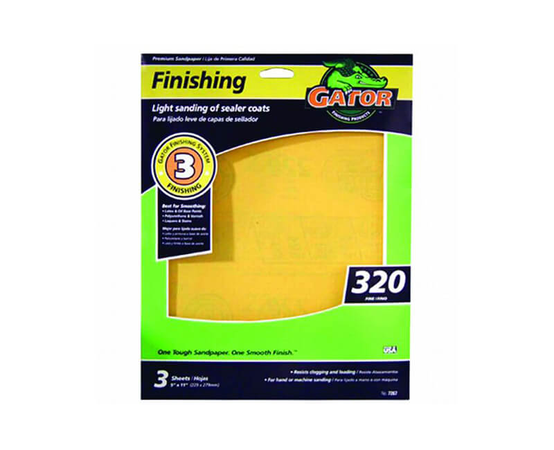 9"x11" Fine Premium Sandpaper - 320 Grit