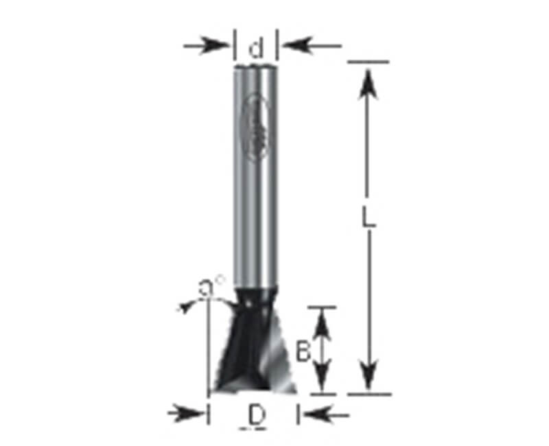 1/2"x1/2" Dovetail Router Bit