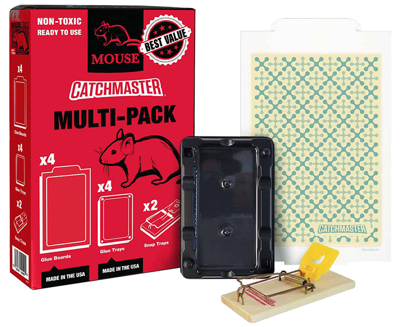 MOUSE MULTI-PACK INCLUDES (4) 1872 GLUE BOARDS, (4) 102 GLUE TRAYS, (2) 602 WOODEN SNAP TRAPS