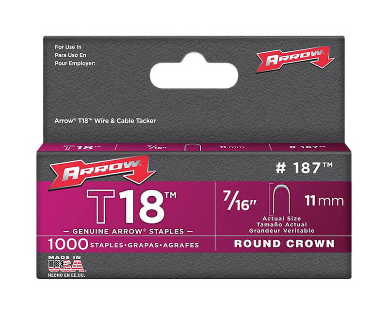 7/16" T18 Staples - 5 Packs 1000 Per Pack