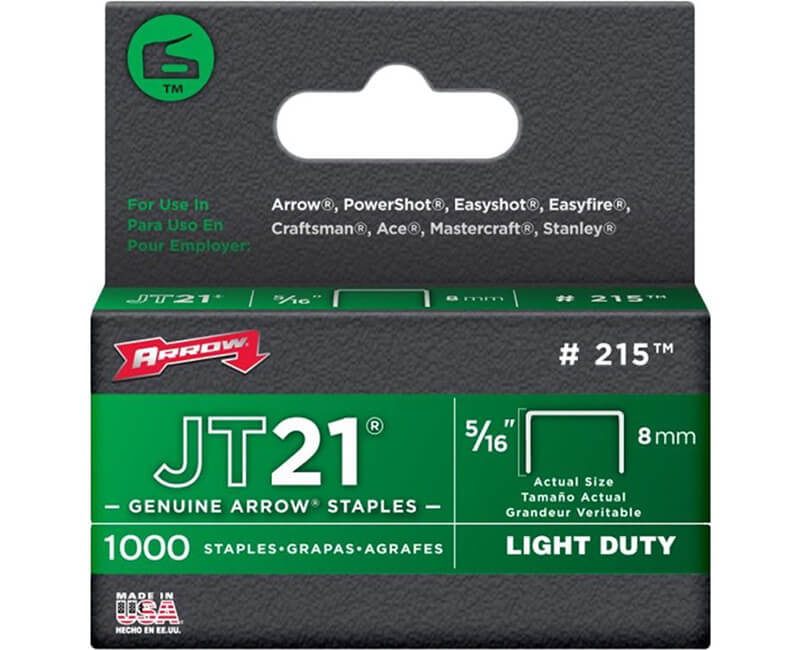 5/16" JT21 Staples - 5 Packs 1000 Per Pack