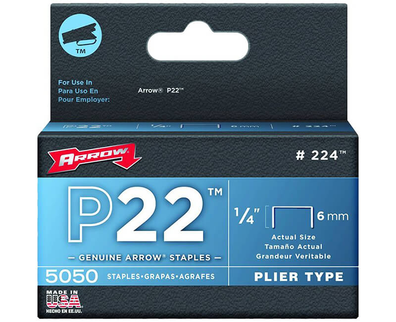 1/4" P22 Staples - Bulk 5000 Per Box