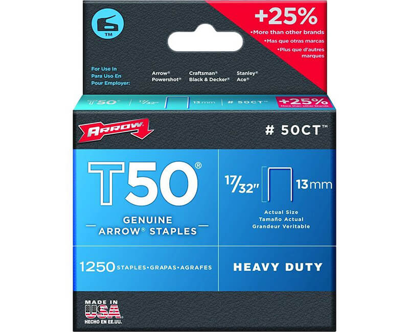 T50 Staples - Ceiling Tile - 4 Packs 1250 Per Pack