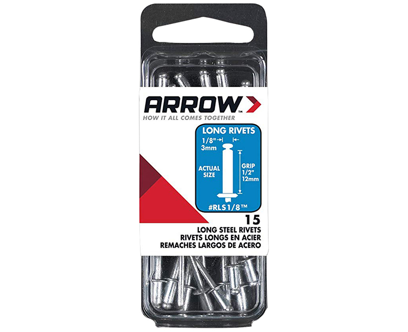 1/8" Steel Rivets - 1/2" Range - 15 PCS.