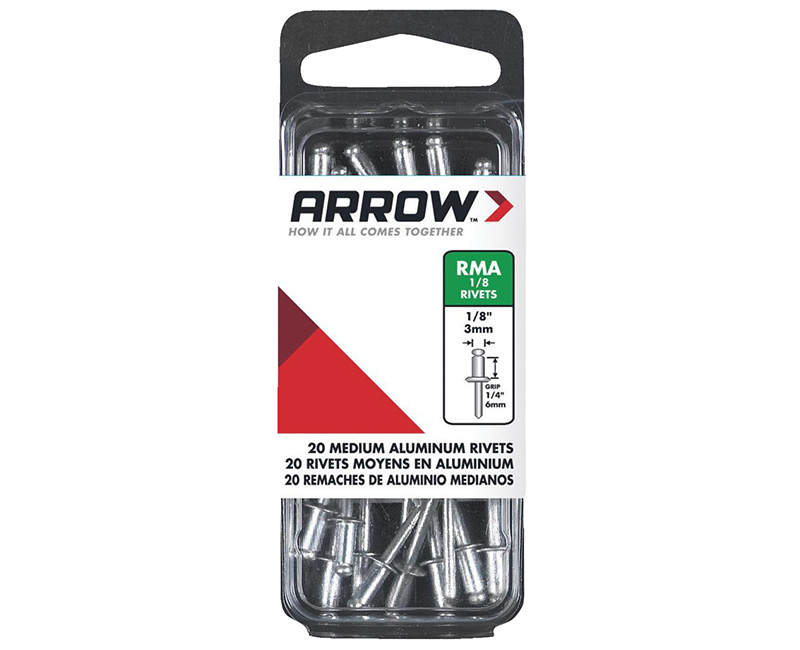 1/8" Aluminum Rivets - 1/4" Range - 20 PCS.