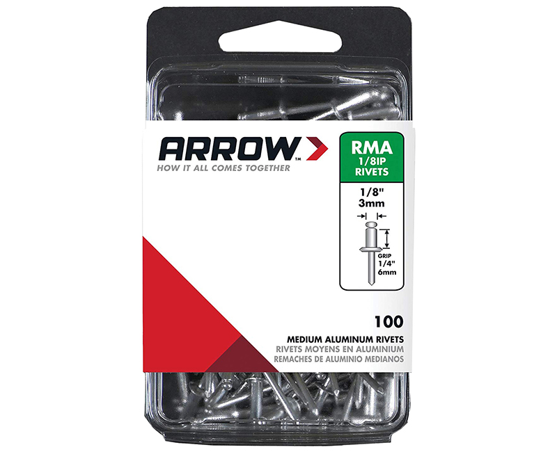 1/8" Aluminum Rivets - 1/4" Range - 100 PCS.