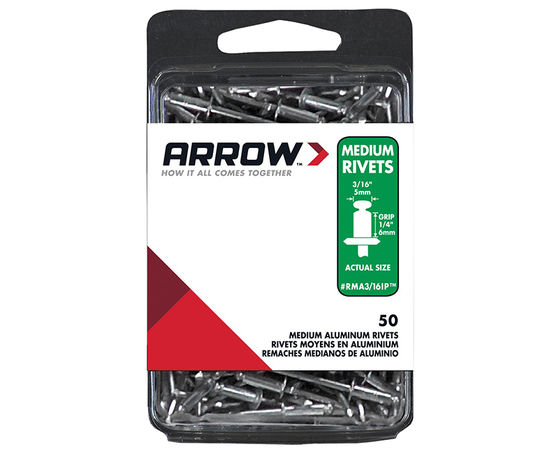 3/16" Aluminum Rivets - 1/4" Range - 50 PCS.