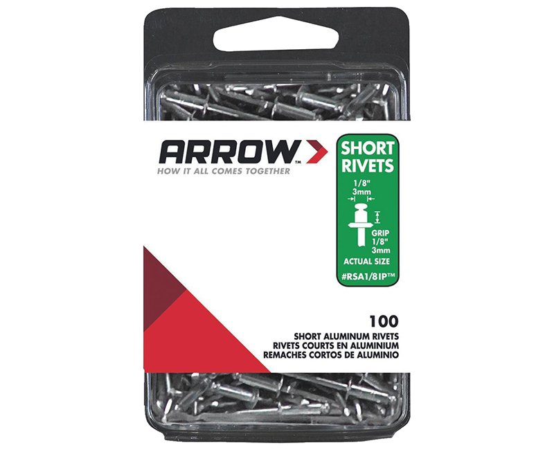 1/8" Aluminum Rivets - 1/8" Range - 100 PCS.