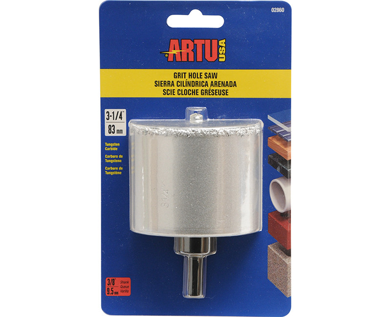 3-1/4" TC Grit Hole Saw w/ Arbor & Pilot Bit