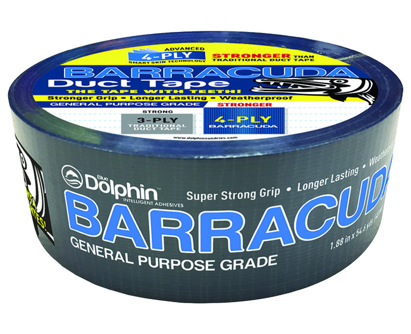 SILVER W/BLUE BACKING GEN PURPOSE BARRACUDA DUCT TAPE 1.88" X 54.6YDS