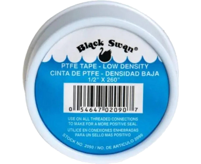 PTFE Tape, White, 1/2" X 260"