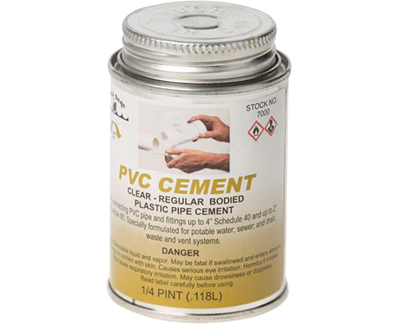 PVC Solvent Cement (Clear), Regular Body, 4 oz.