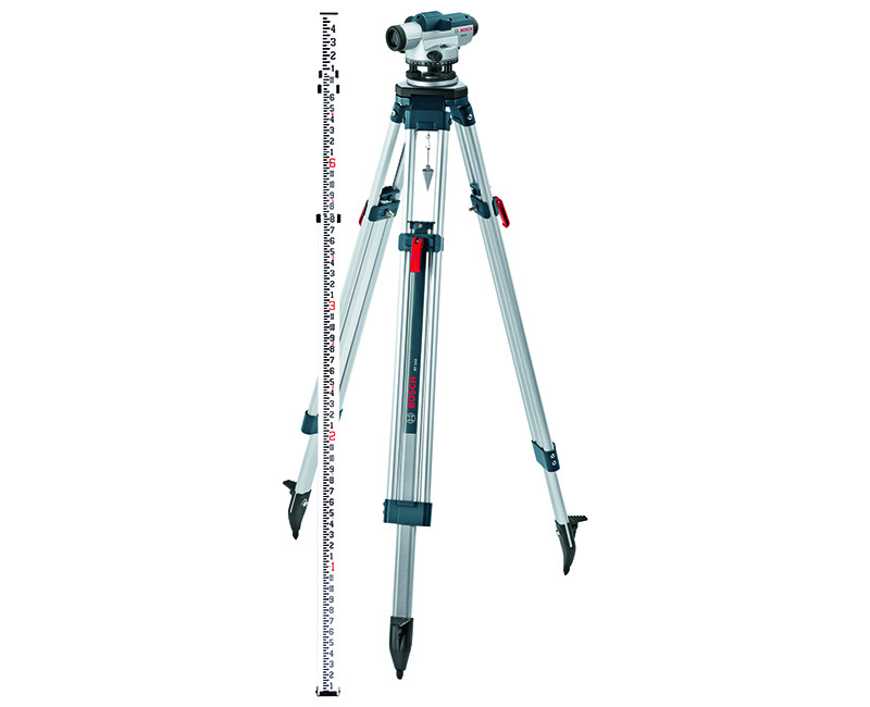 AUTOMATIC OPTICAL LEVEL W/ PLUMB BOB, TRIPOD + CARRY CASE