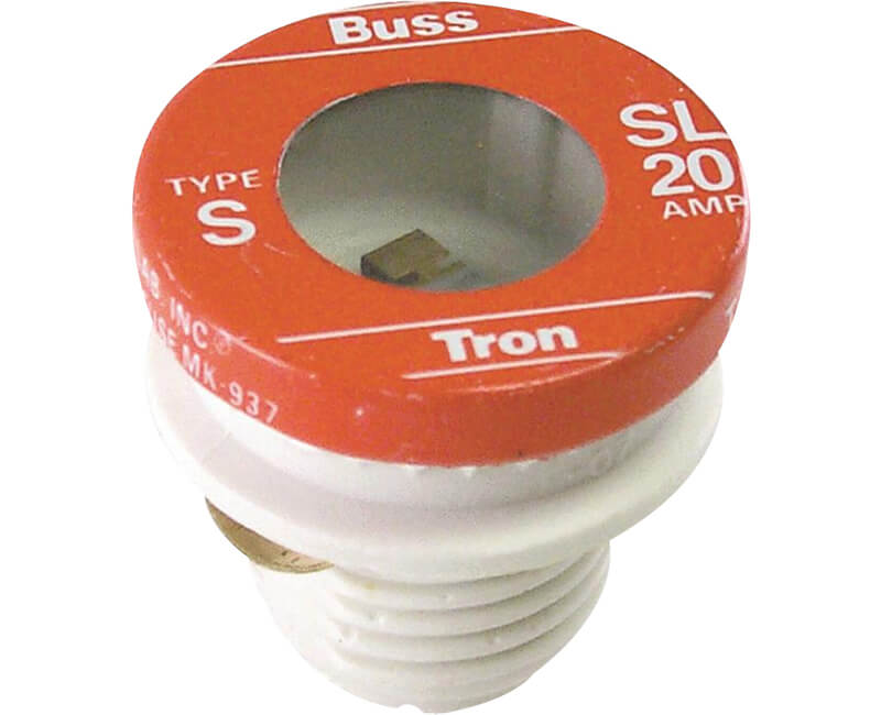 20 AMP Rejection Base Plug Fuse - 4/Box