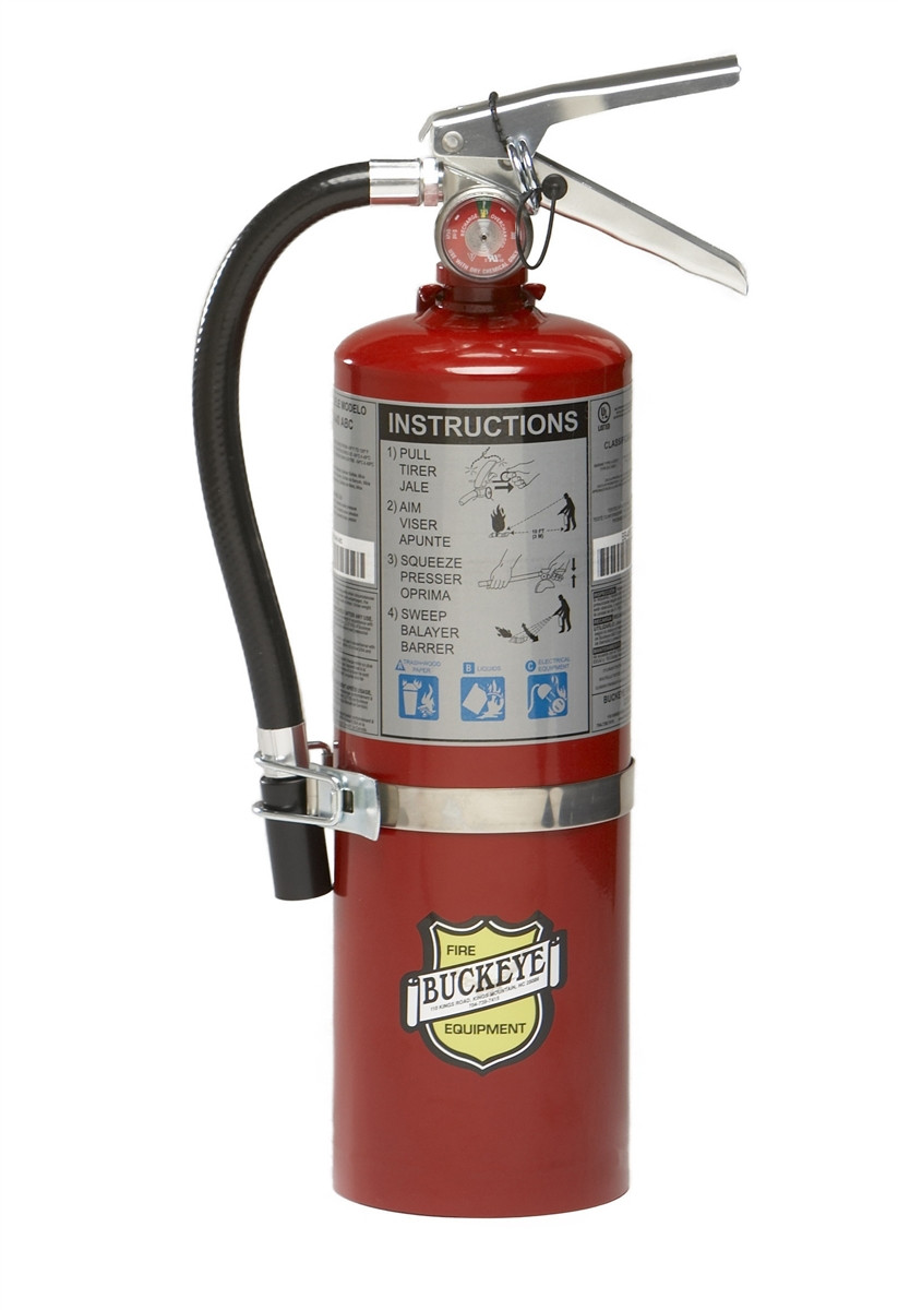 5 LB ABC RECHARGEABLE FIRE EXTINGUISHER W/ VEHICLE BRACKET