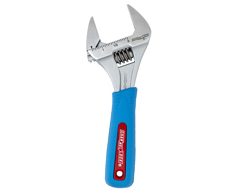 6" EXTRA WIDE, CODE BLUE ADJ. WRENCH W/GRIP