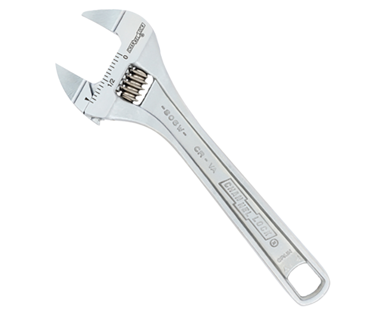 6" Adjustable Wrench Extra Slim Jaw Wide - Chrome