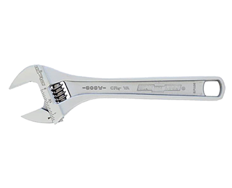 8" Adjustable Wrench Wide - Chrome
