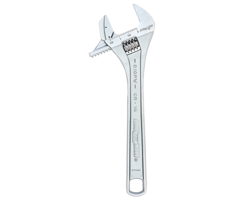 10" Adjustable Wrench Reversible Jaw Wide - Chrome