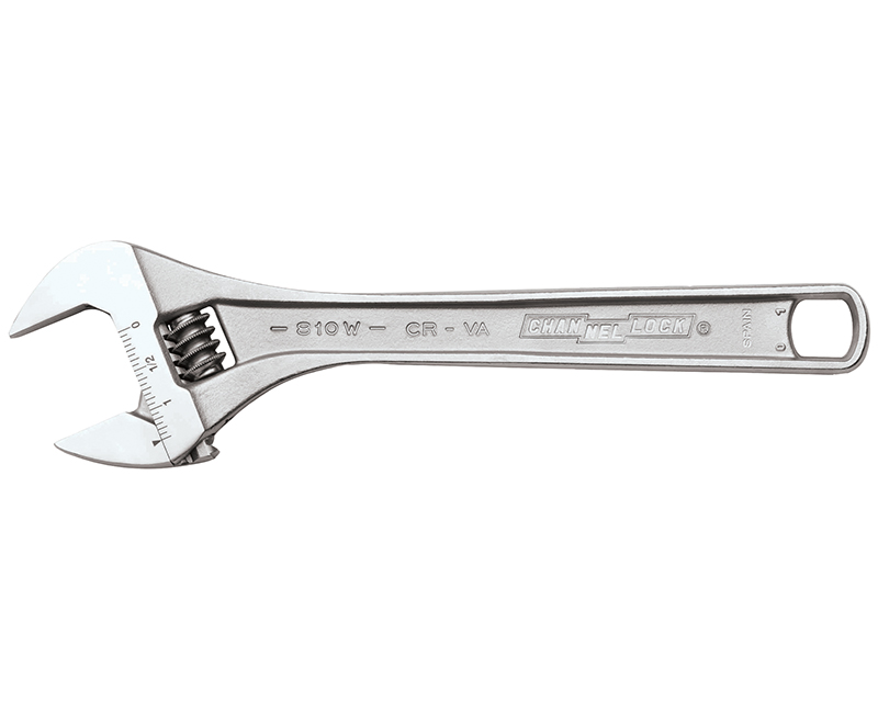 10" Adjustable Wrench Wide - Chrome