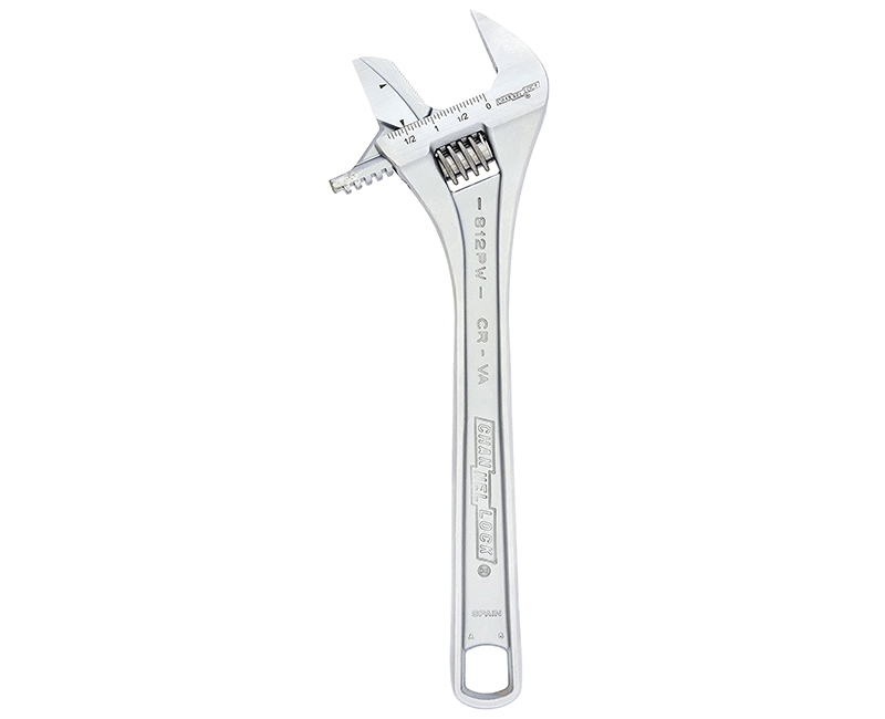 12" Adjustable Wrench Reversible Jaw Wide - Chrome