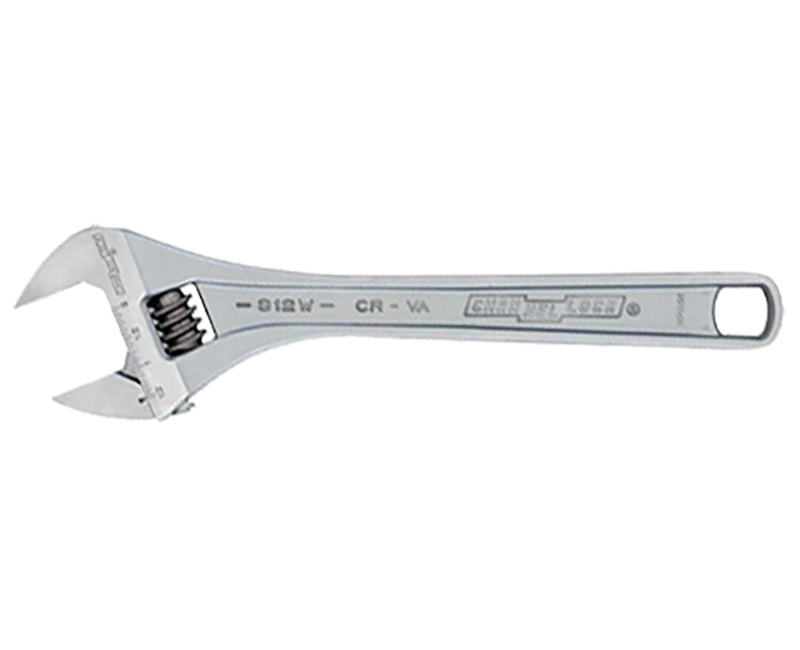 12" Adjustable Wrench - Wide Chrome