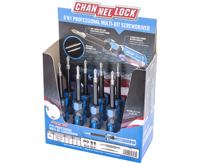 6-In-1 61A Screwdriver Counter Display - 10 Each