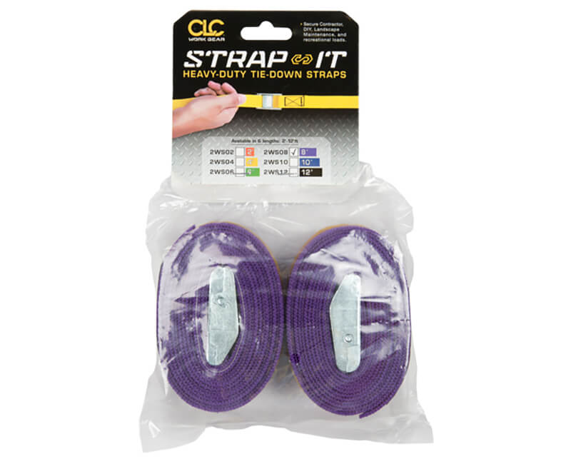 8' Purple Web Tie Down Straps - 2 Per Pack