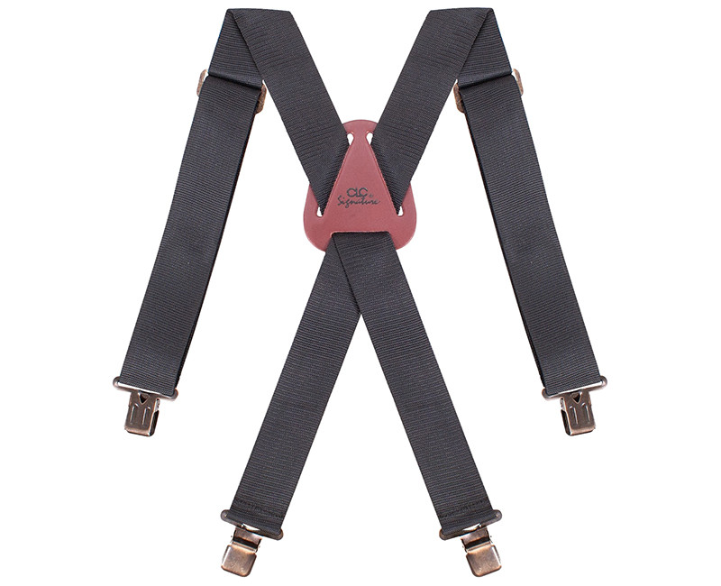 BLACK NYLON WORK SUSPENDERS