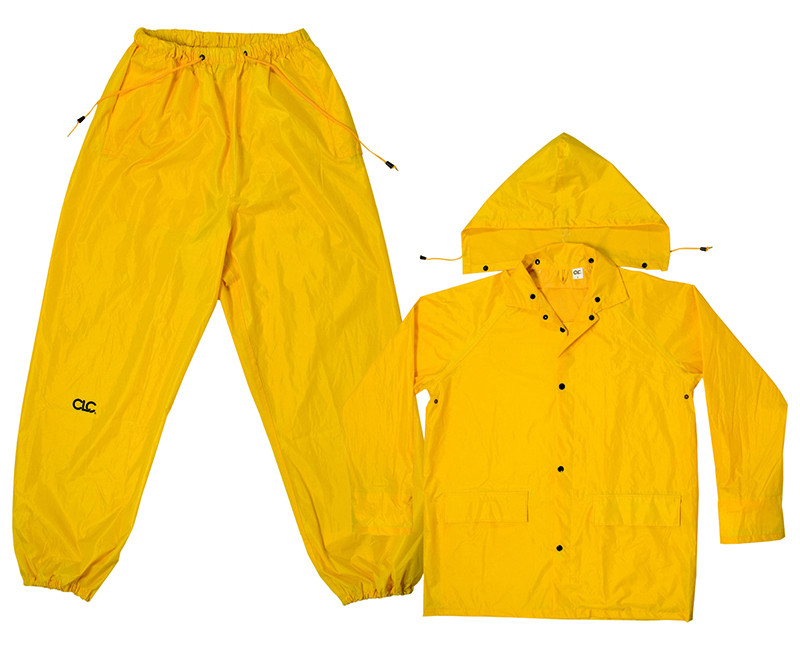 YELLOW POLYESTER 3PC RAINSUIT LARGE