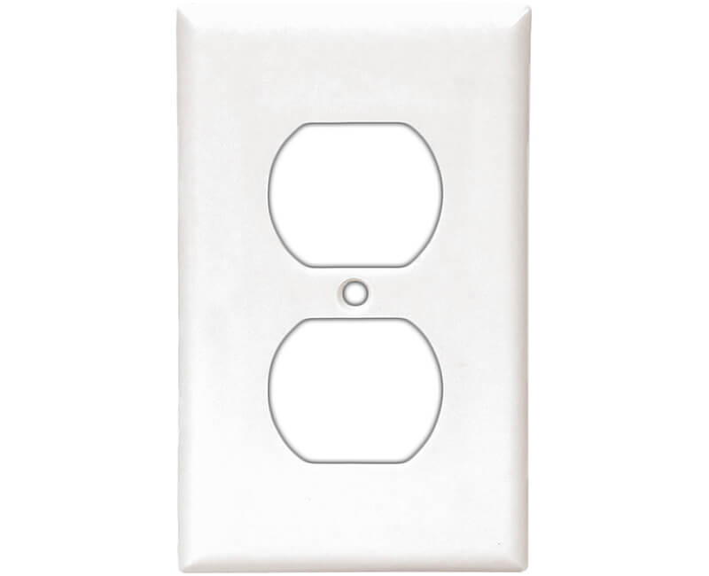 Single Gang Duplex Receptacle Wall Plate - White Bulk